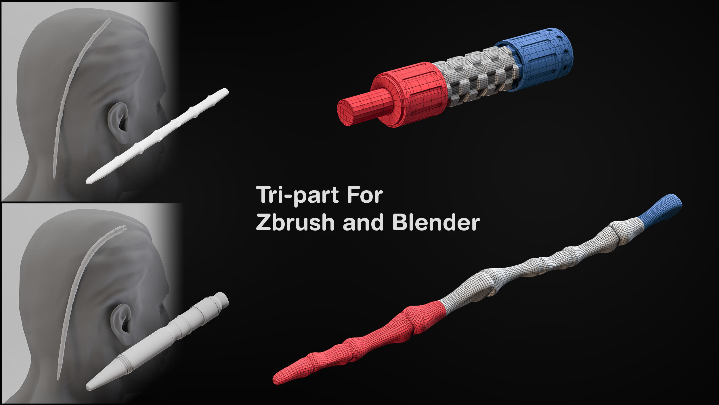 20 Brush Sci-fi Hair 3D model_5