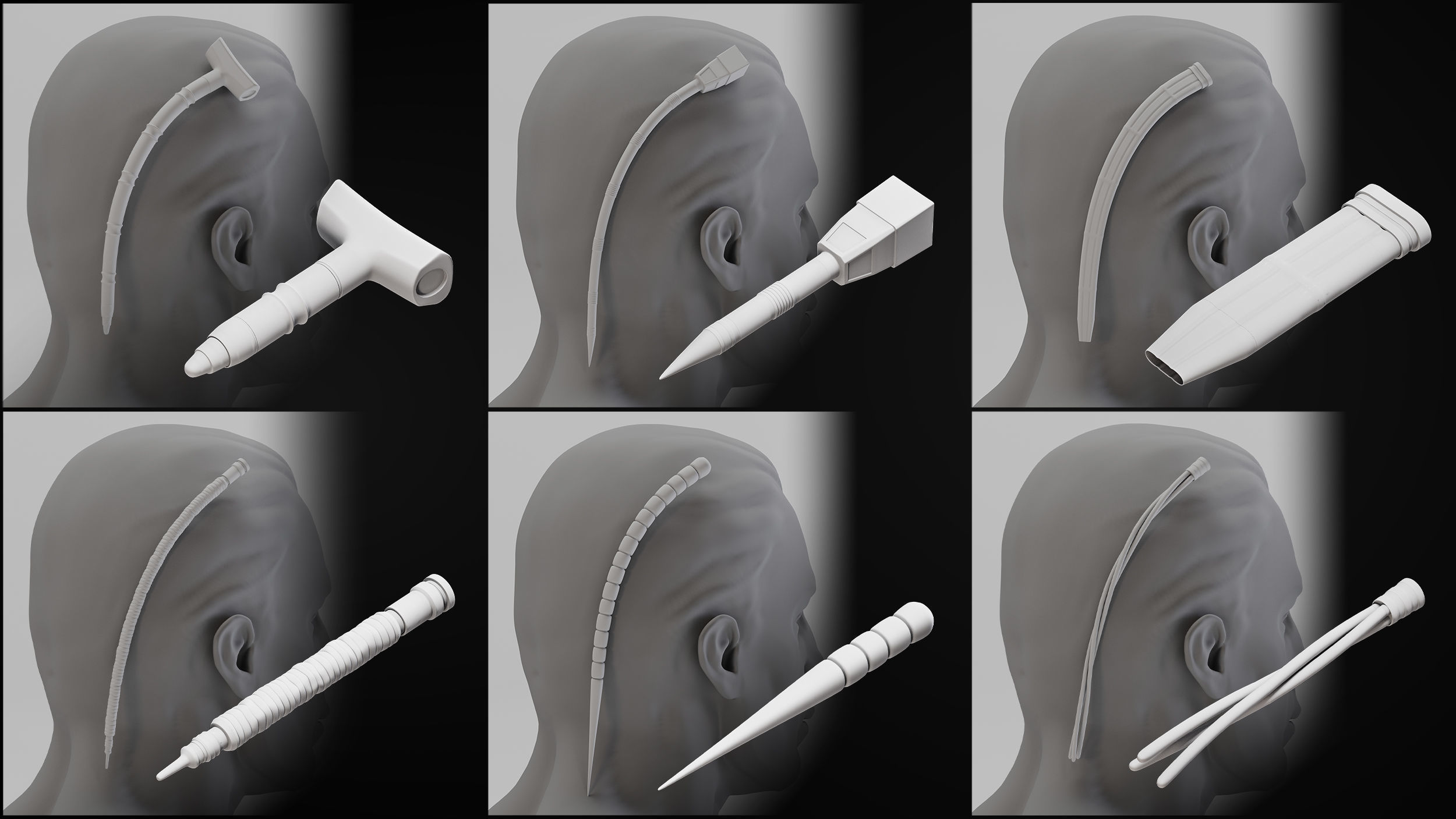 20 Brush Sci-fi Hair 3D model_1