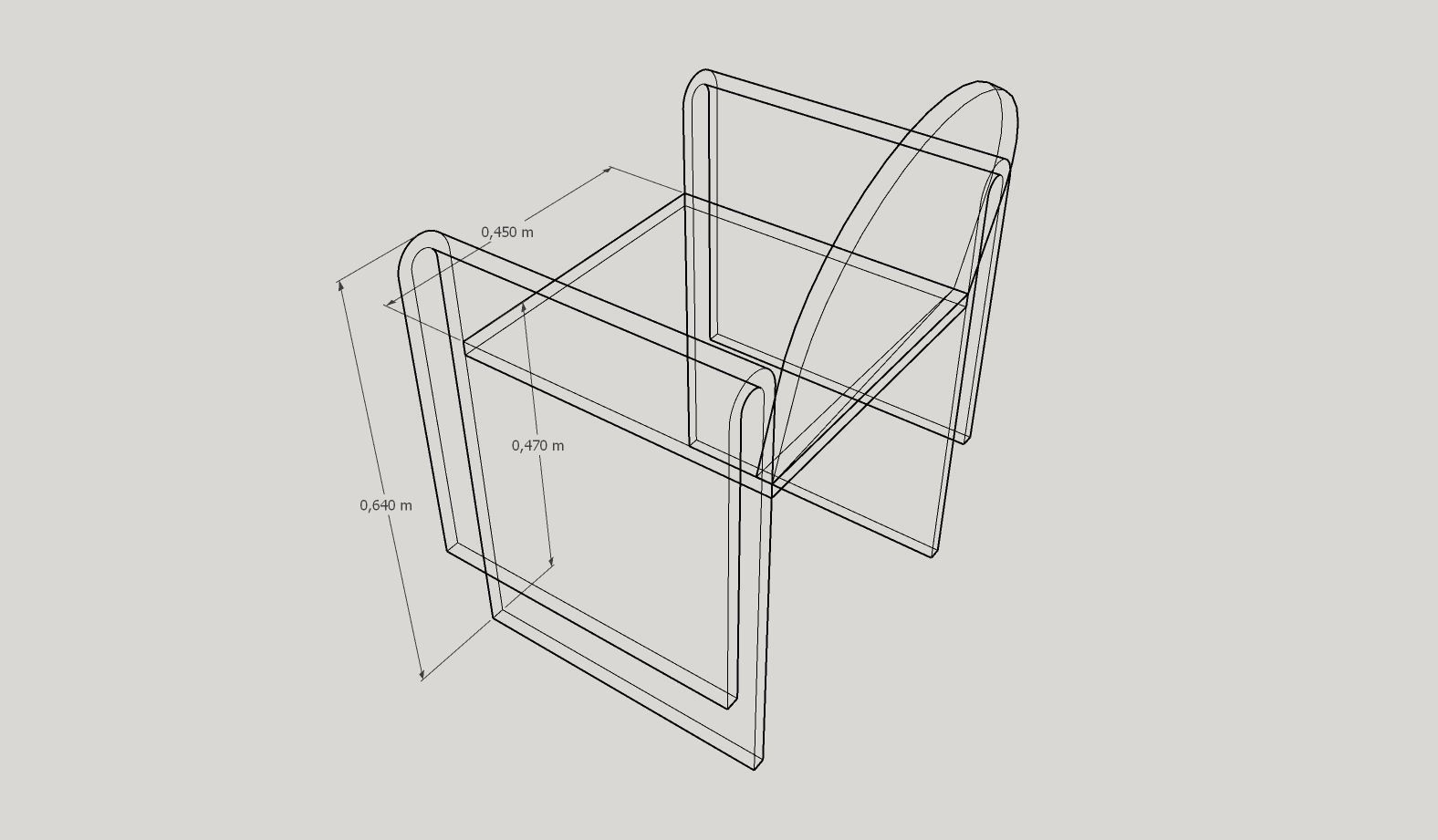 Chair made in SketchUp 3D model_5