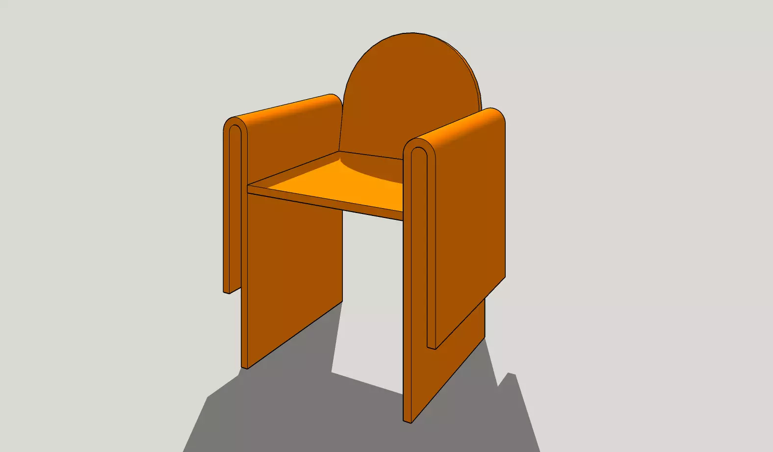 Chair made in SketchUp 3D model_0
