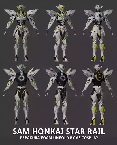 Sam Honkai Star Rail Pepakura Foam Unfold