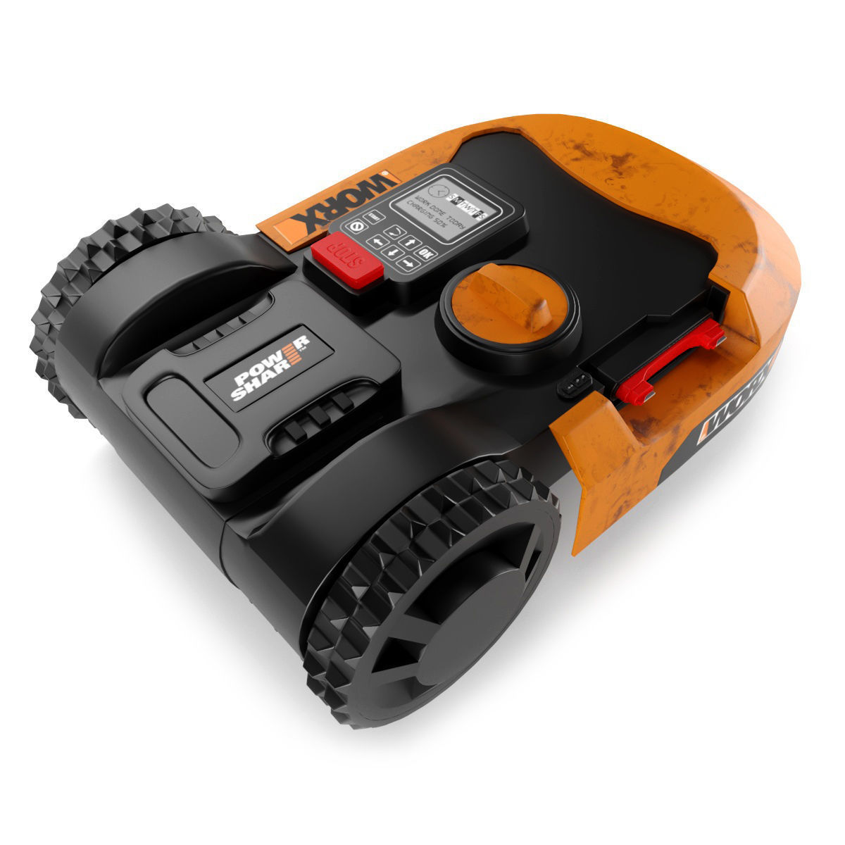 Smart lawnmower robot Low-poly 3D model_1