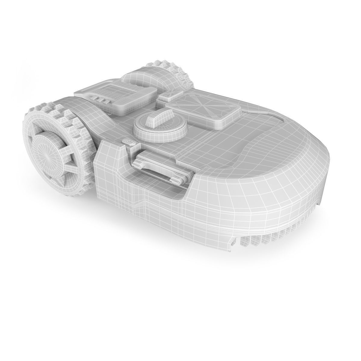 Smart lawnmower robot Low-poly 3D model_5