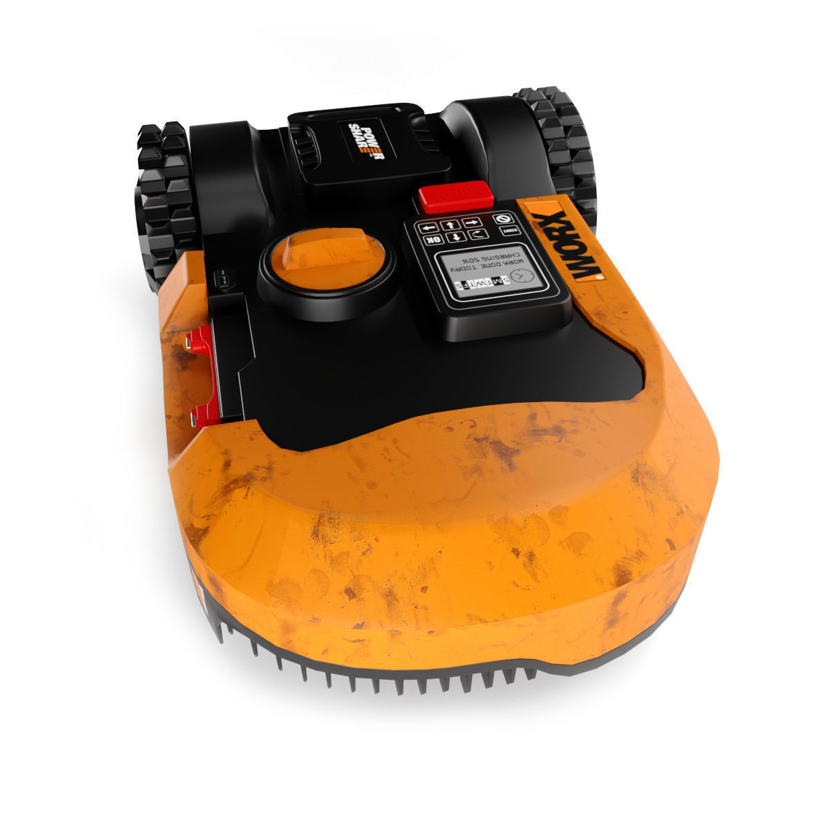 Smart lawnmower robot Low-poly 3D model_3