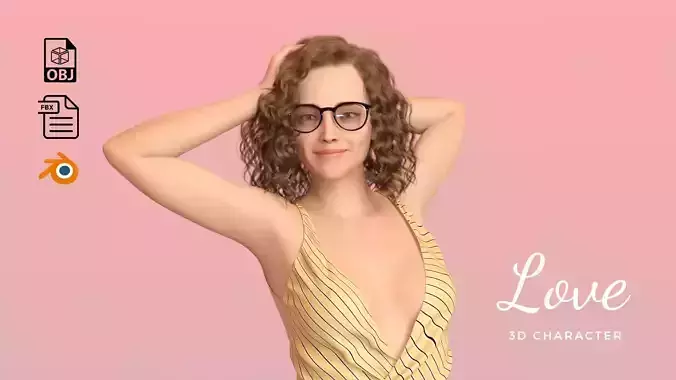 Love Female 3D Character 3D model Love Female 3D Character 3D model