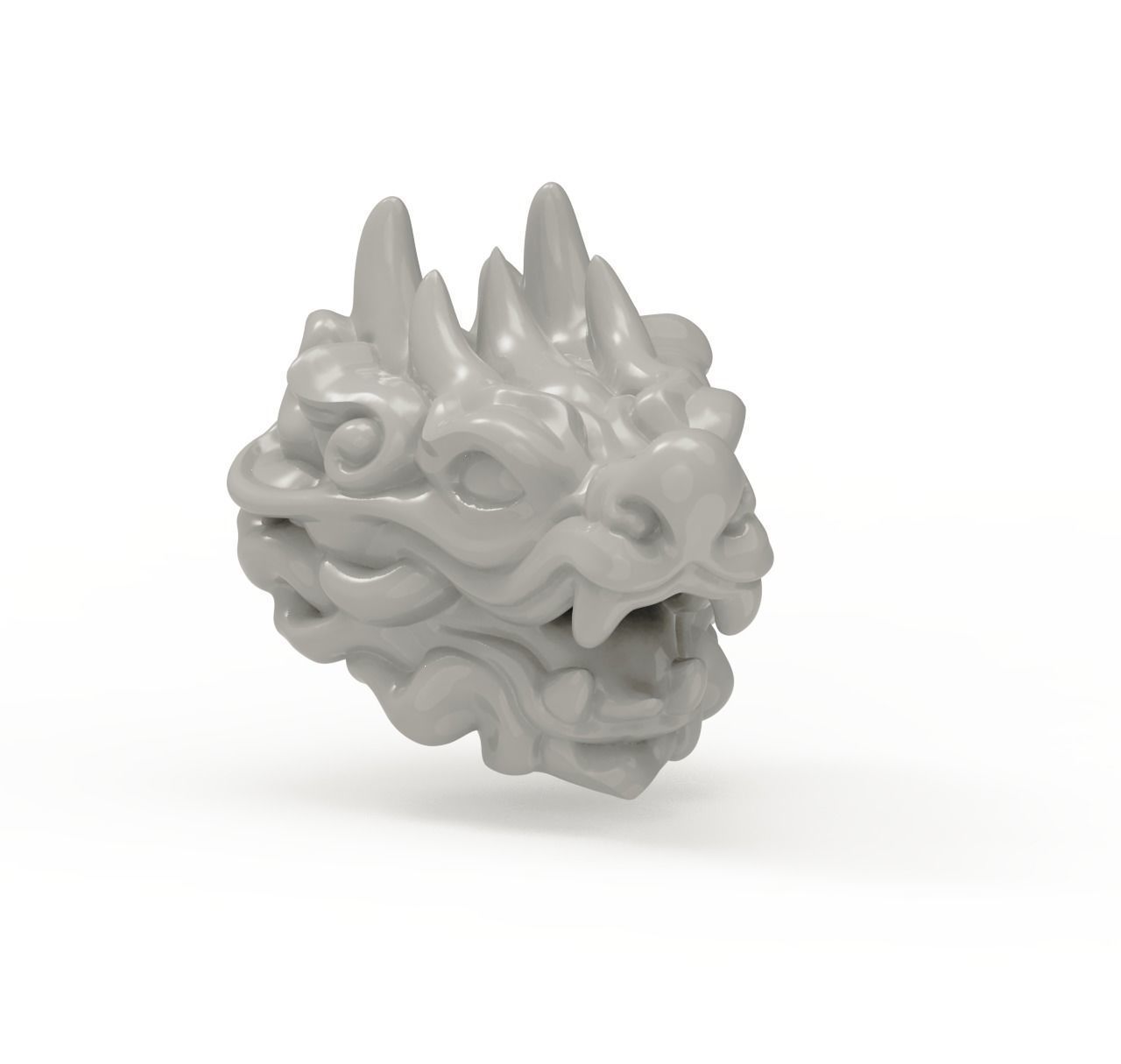 3D Printable oriental Chinese Dragon head 3D print model AN11 3D print model_11
