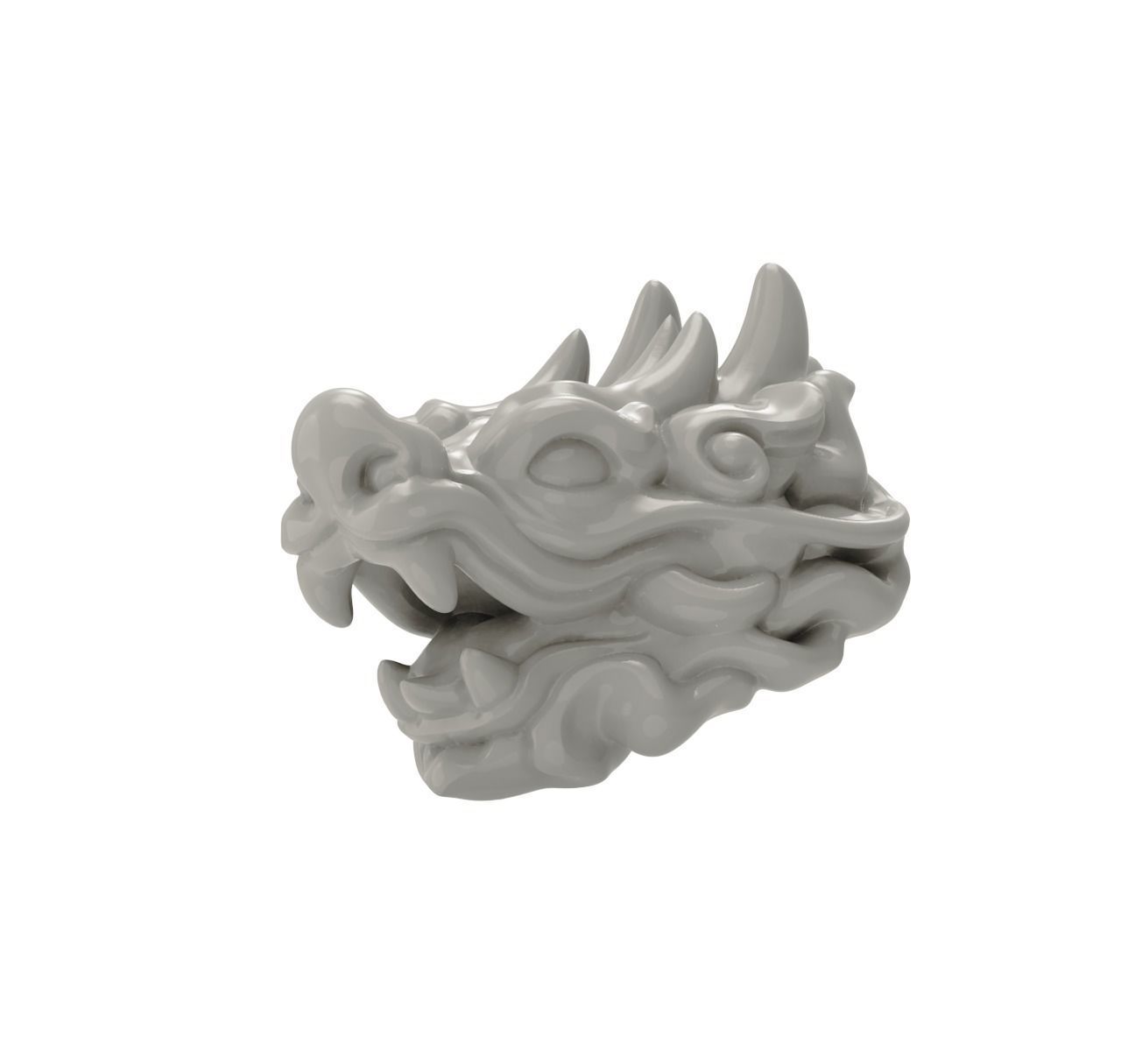 3D Printable oriental Chinese Dragon head 3D print model AN11 3D print model_14