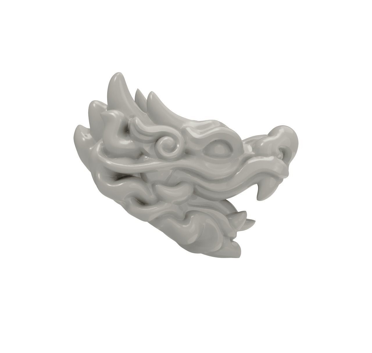 3D Printable oriental Chinese Dragon head 3D print model AN11 3D print model_10