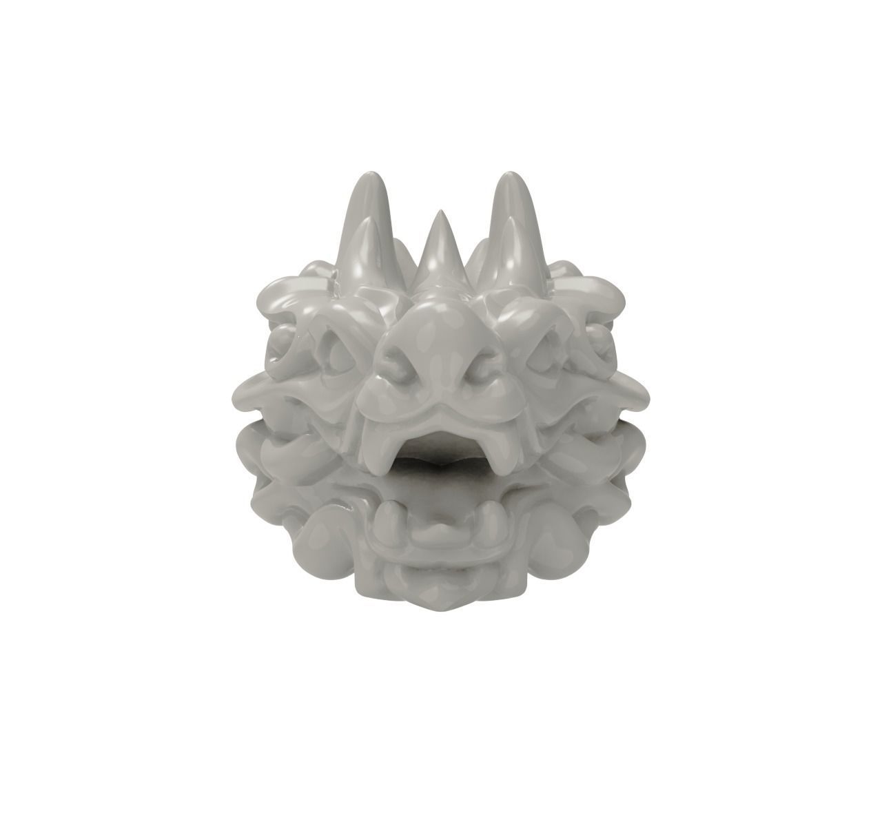 3D Printable oriental Chinese Dragon head 3D print model AN11 3D print model_9