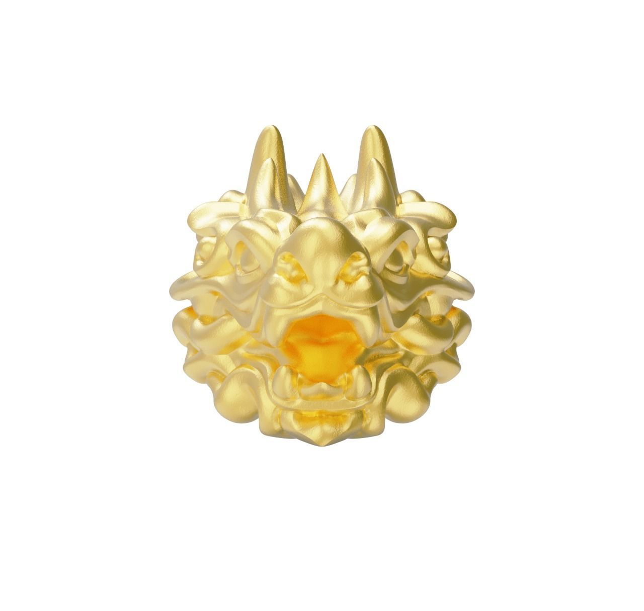 3D Printable oriental Chinese Dragon head 3D print model AN11 3D print model_2