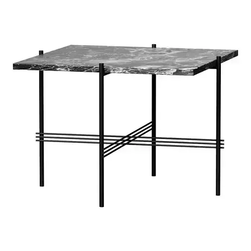 TS 10017190 Square Coffee Table - Black Grey Emperador Marble