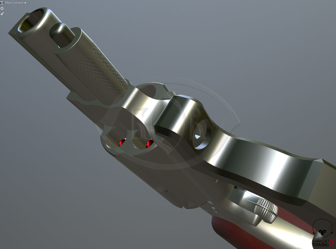 Mini revolver NAA22MS with knuckles assembly and cartridges  3D model_7