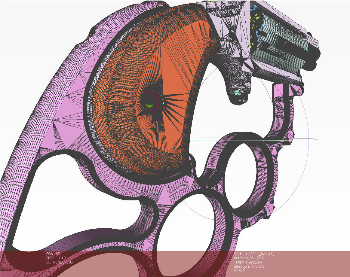 Mini revolver NAA22MS with knuckles assembly and cartridges  3D model_20