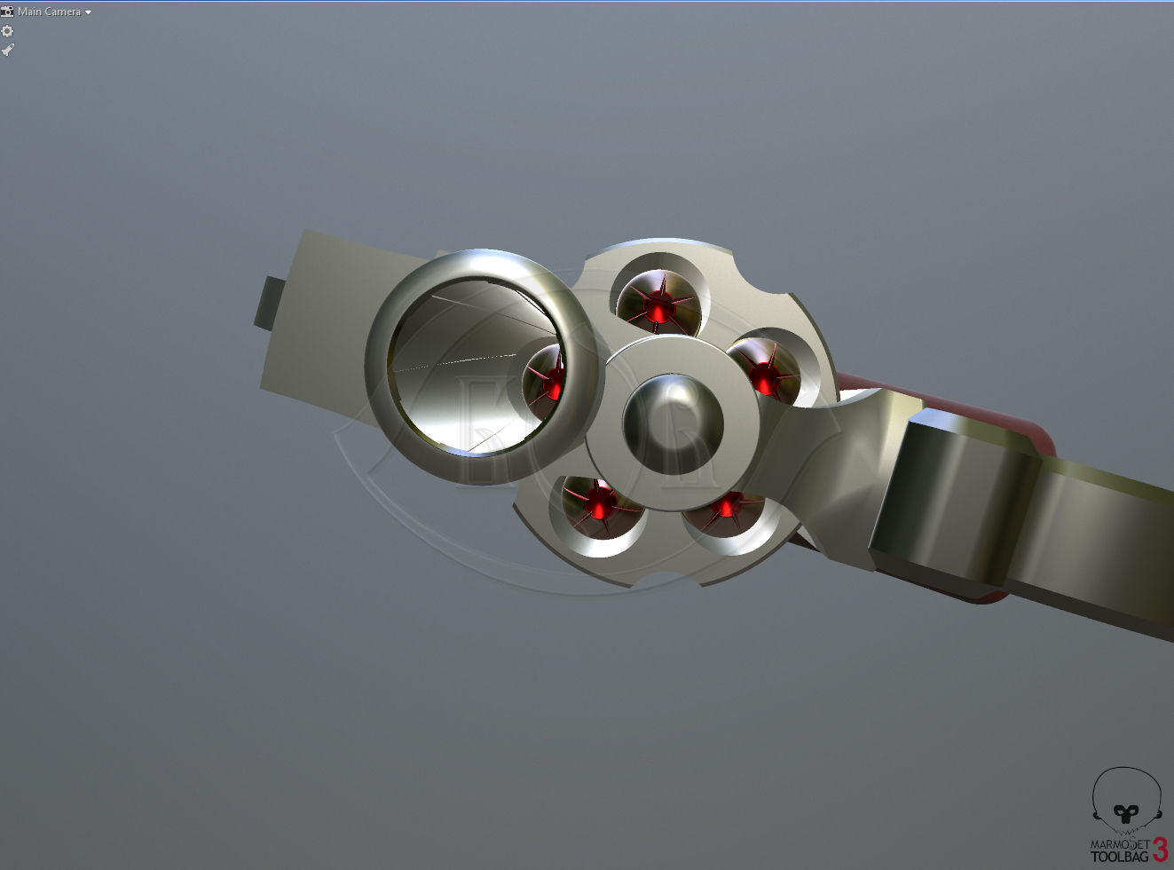 Mini revolver NAA22MS with knuckles assembly and cartridges  3D model_8