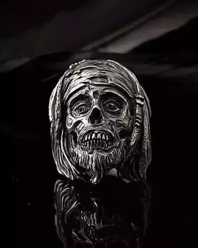 Pirate Skull Cursed Jack Movie Men SKull Ring 3D Printable Model