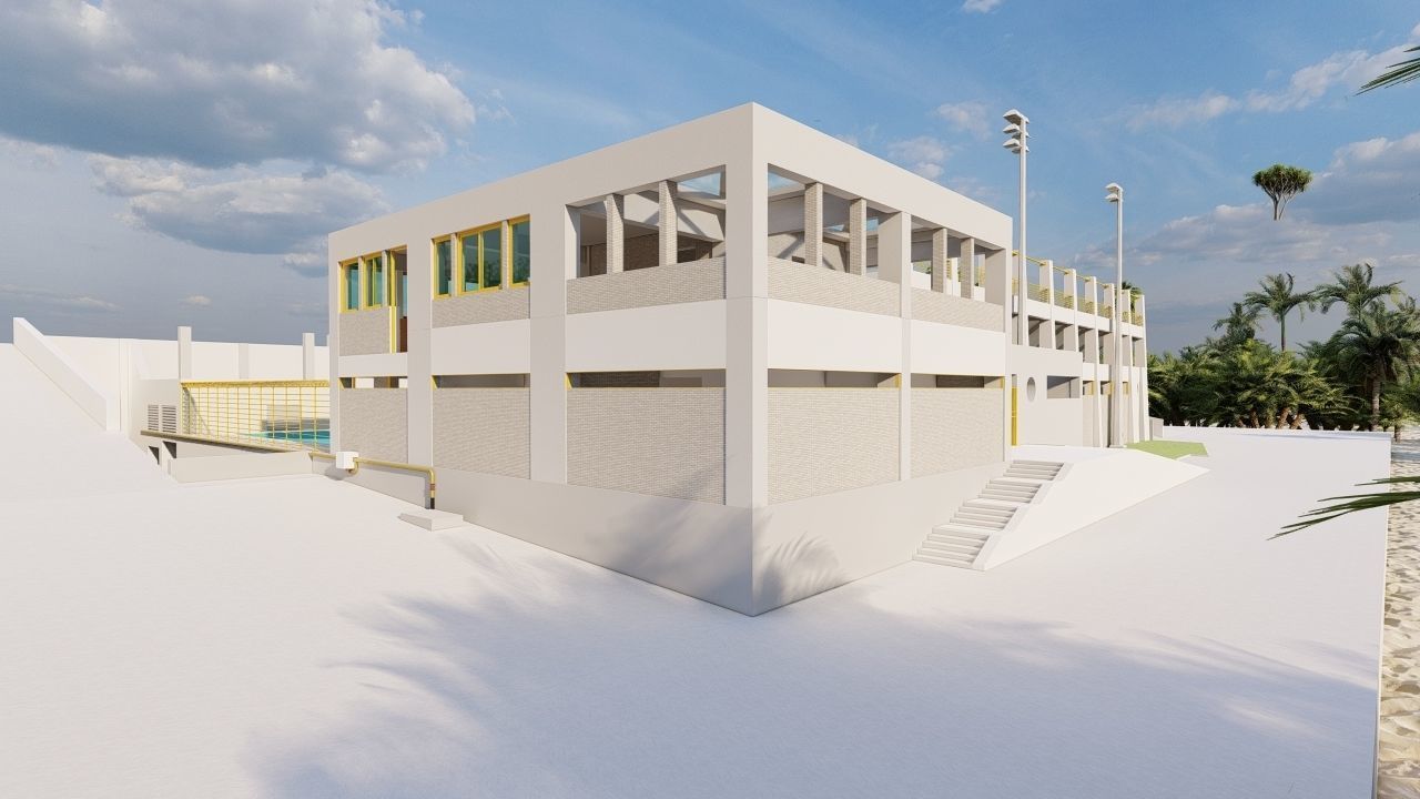 Swimming pool-stadium pool 3D model_4