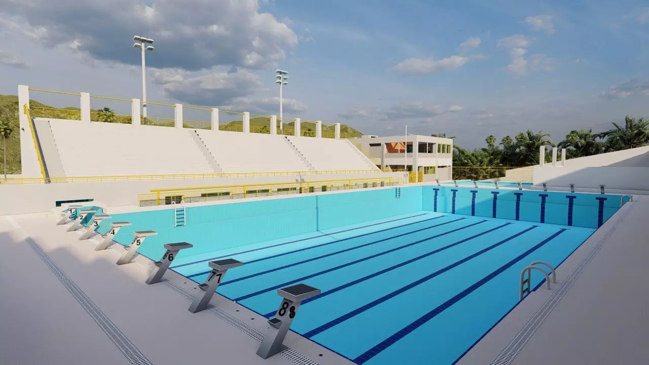 Swimming pool-stadium pool 3D model_0