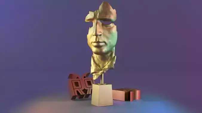 Abstract face sculpture