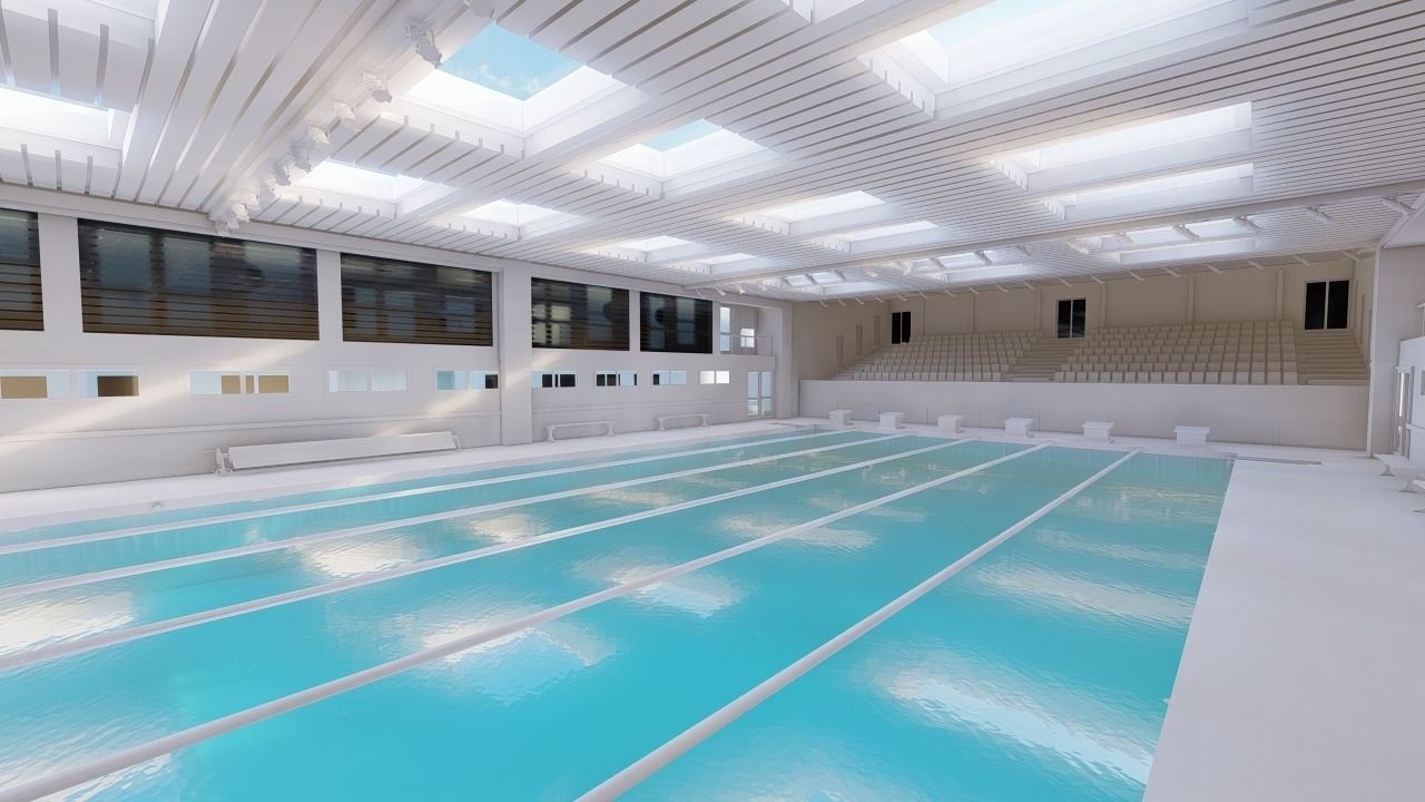 Swimming pool-stadium pool 3D model_18