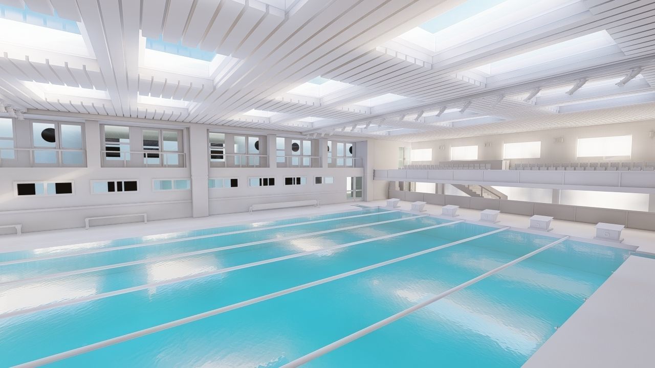 Swimming pool-stadium pool 3D model_3