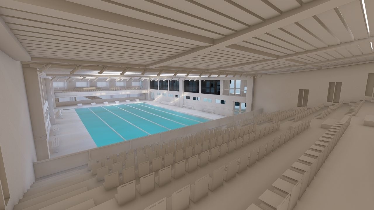 Swimming pool-stadium pool 3D model_32