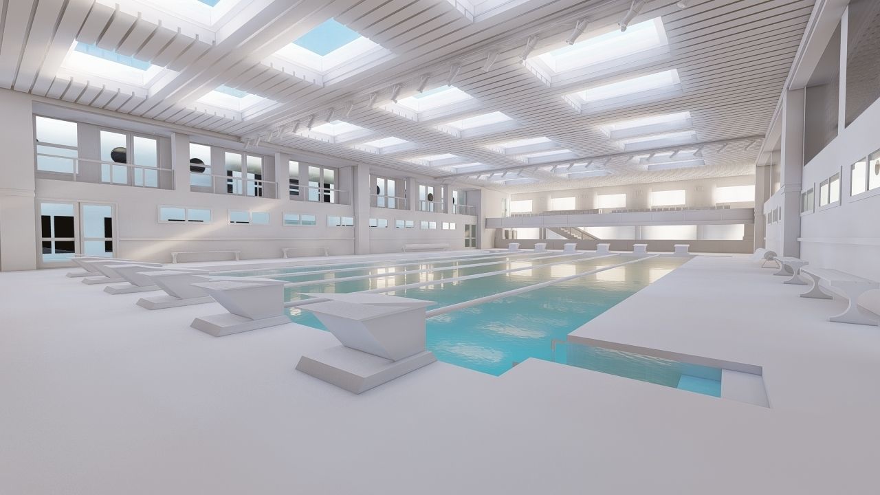Swimming pool-stadium pool 3D model_31