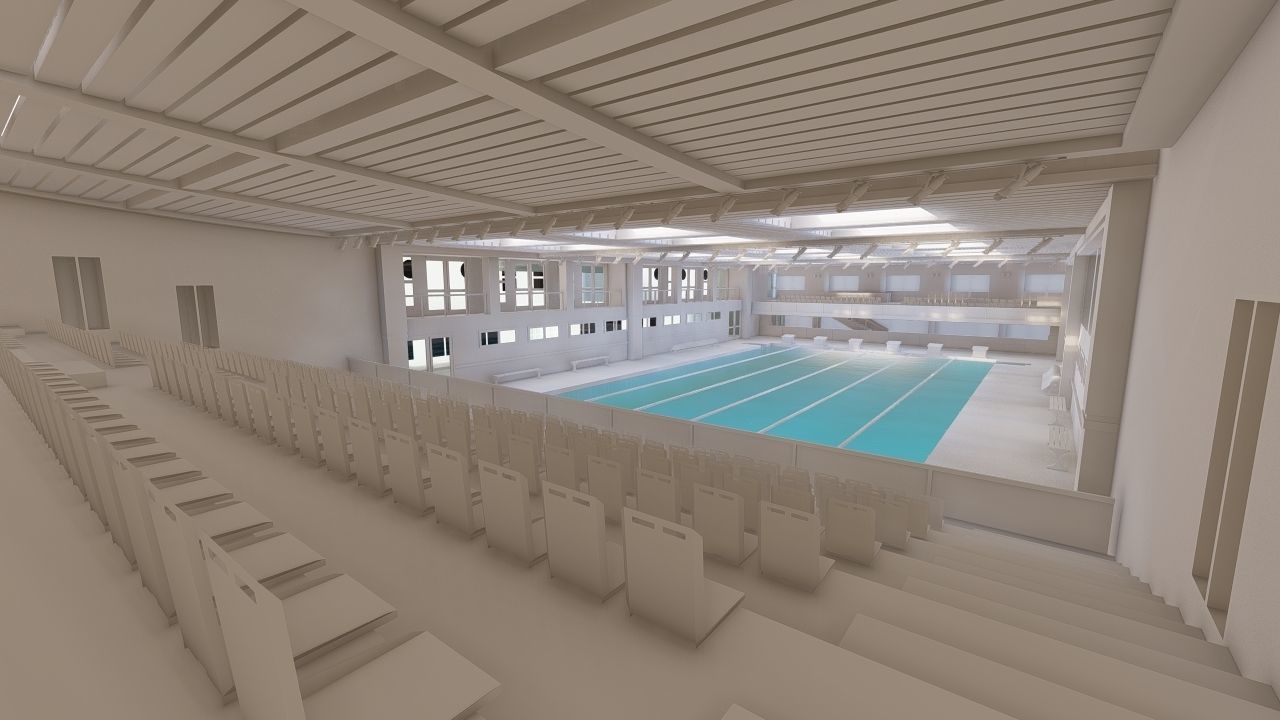 Swimming pool-stadium pool 3D model_6