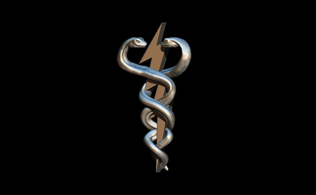Caduceus fisioterapy 3D print model_2
