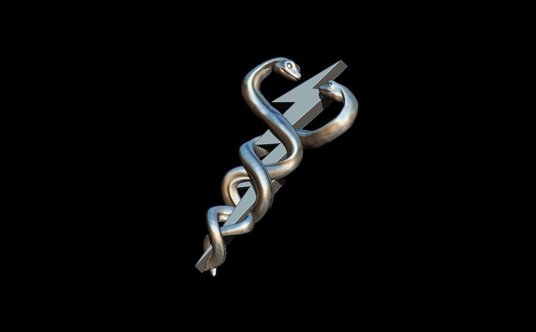 Caduceus fisioterapy 3D print model_4