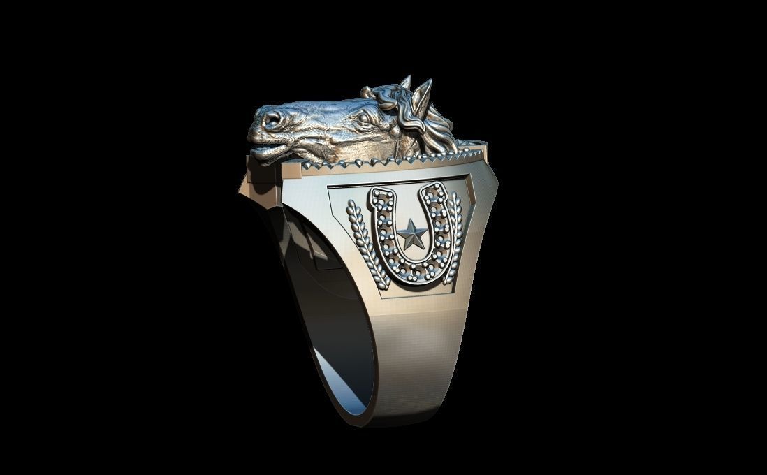 Horse ring 3D print model_3