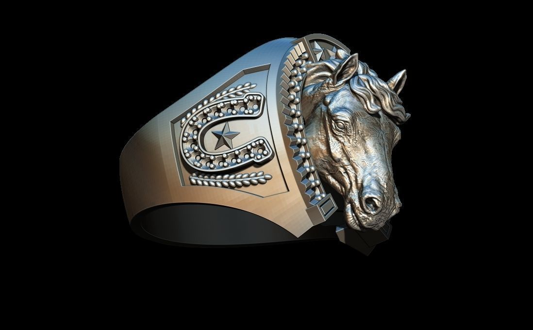 Horse ring 3D print model_1
