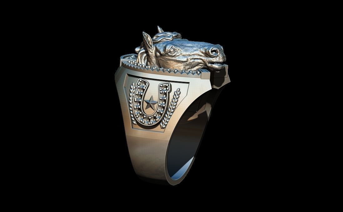 Horse ring 3D print model_4