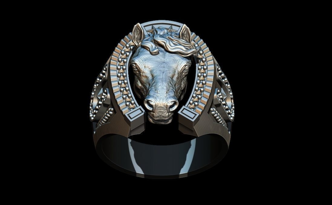 Horse ring 3D print model_5