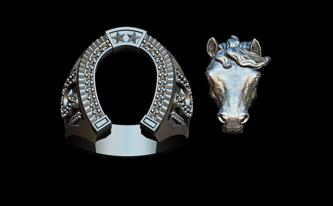 Horse ring 3D print model_7