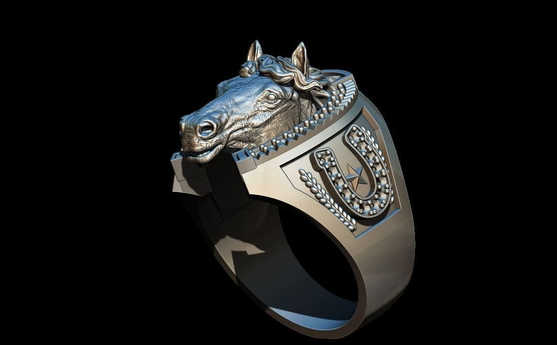 Horse ring 3D print model_2