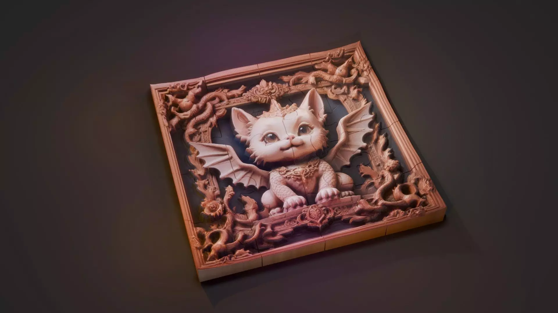 Puzzle of wishes The prince of cats and dragons 3D print model_0
