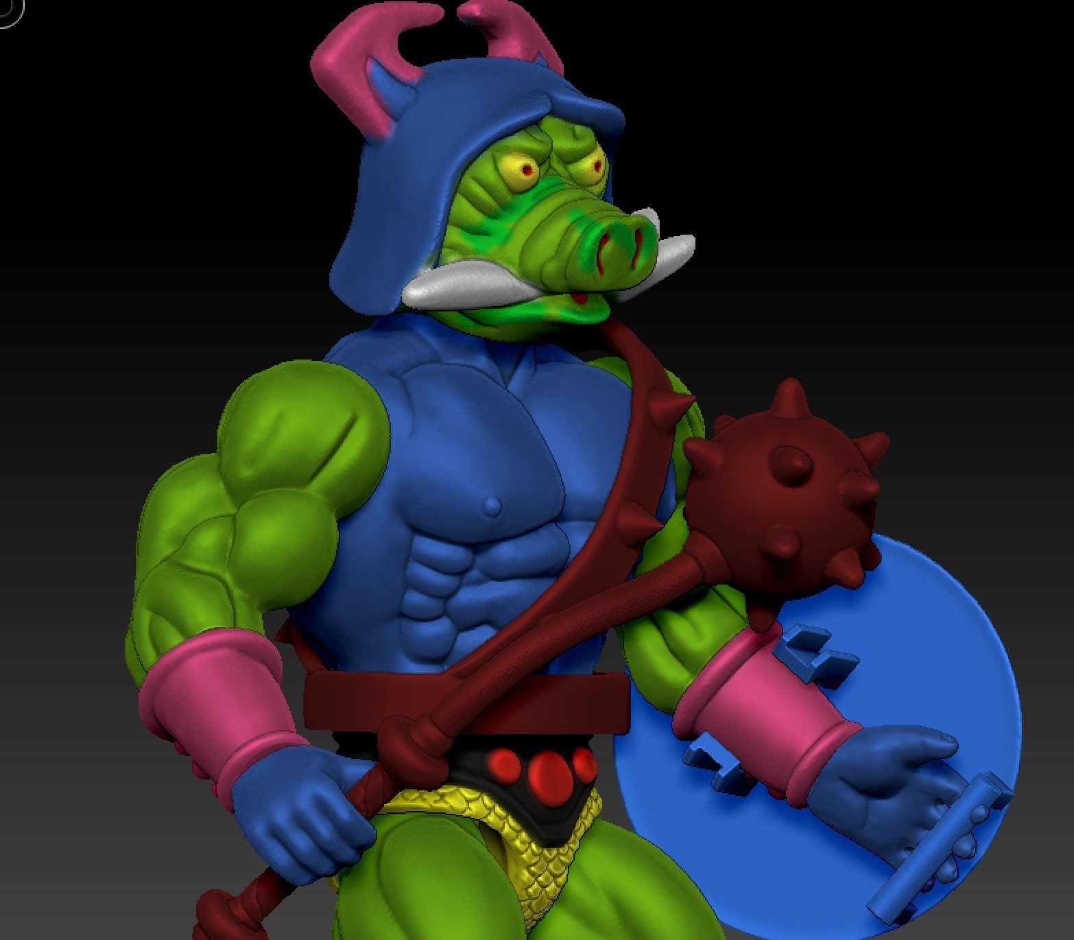 PIG HEAD sun man  3D print model_6