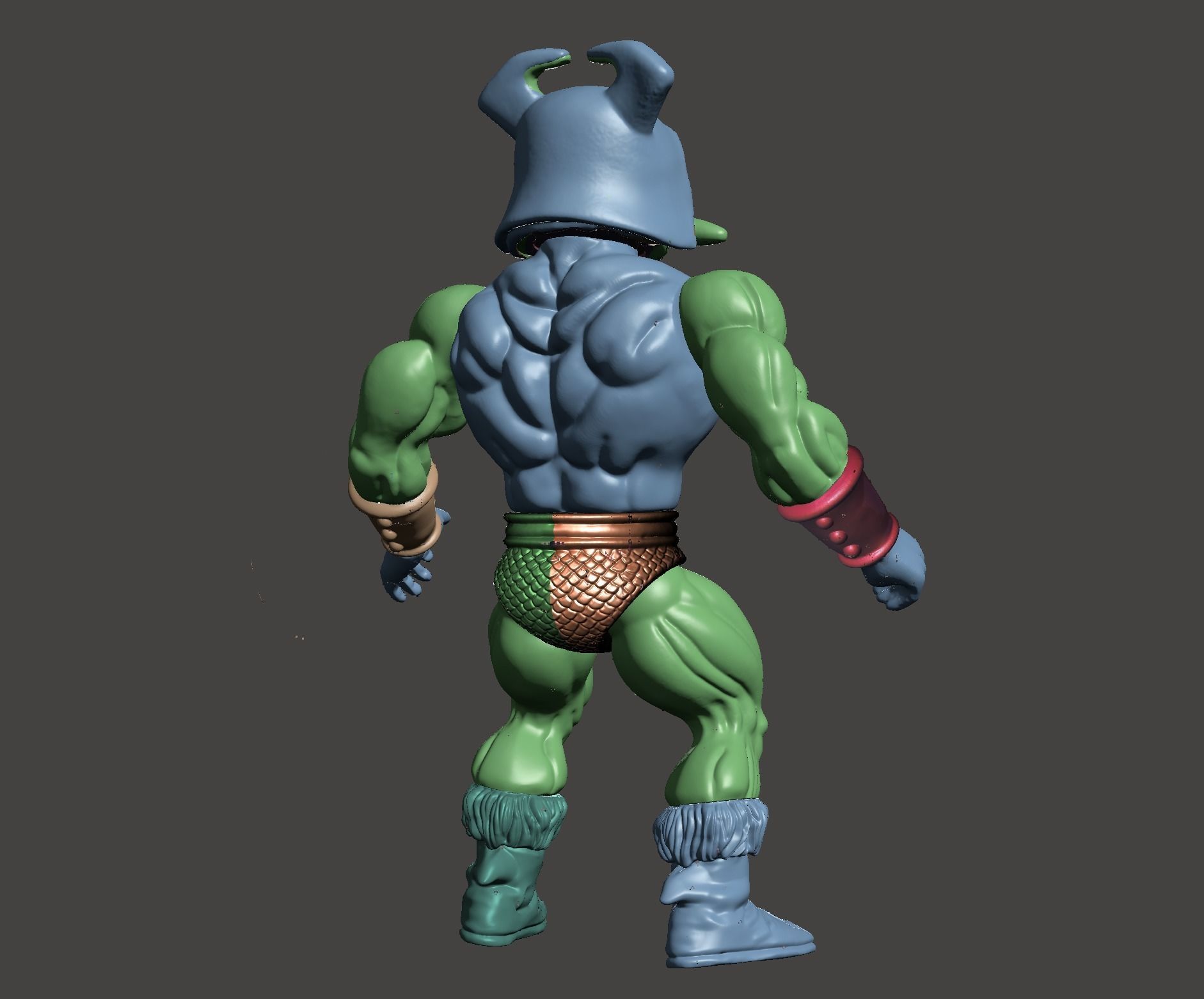 PIG HEAD sun man  3D print model_12