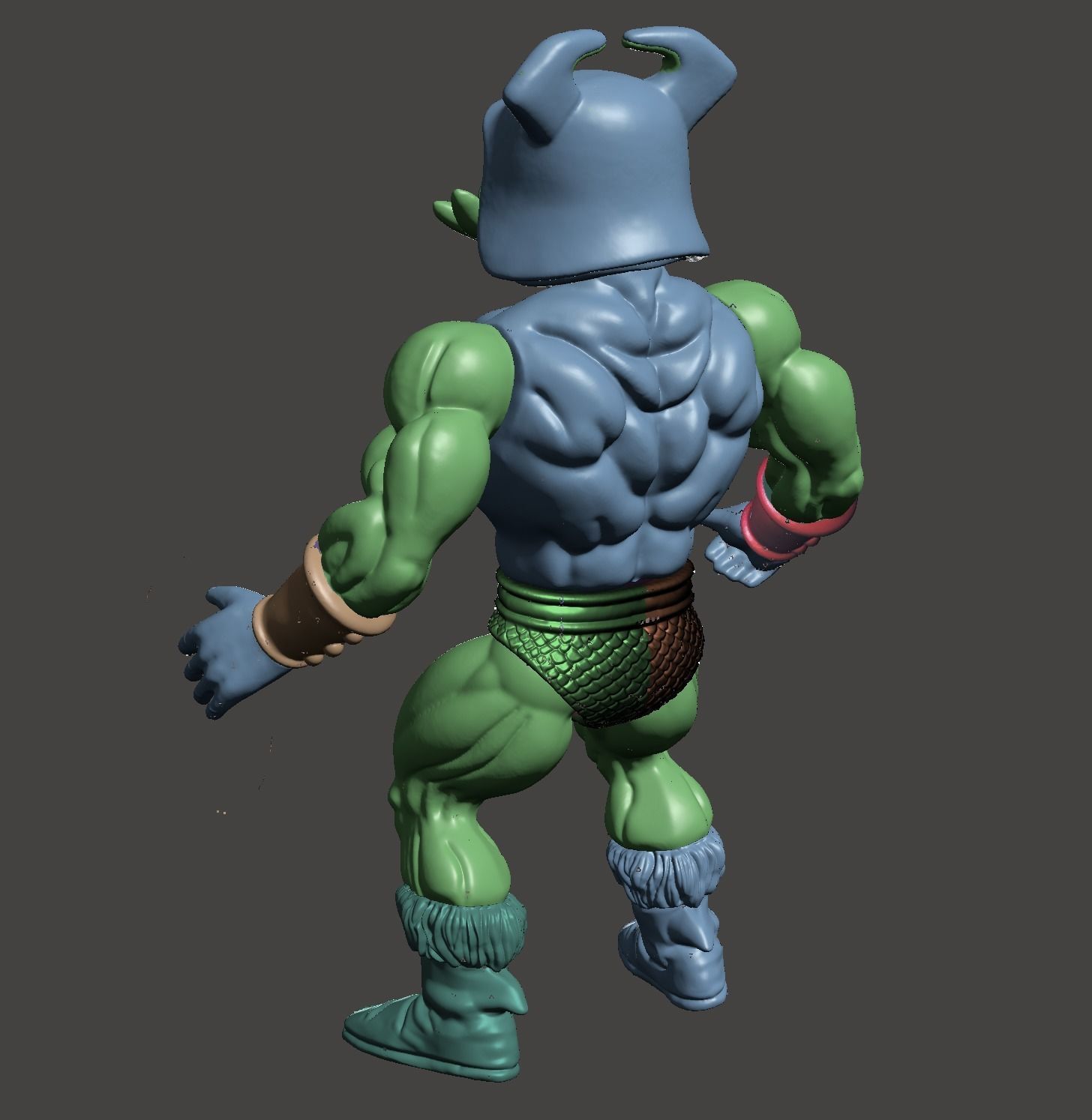 PIG HEAD sun man  3D print model_14