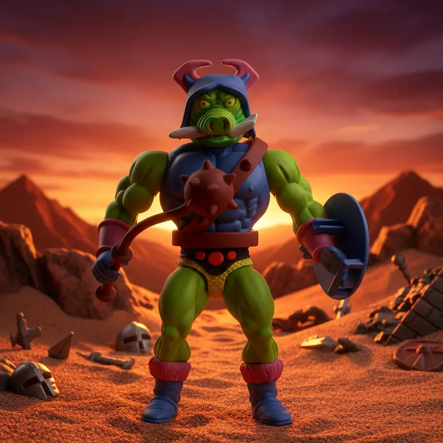 PIG HEAD sun man 3D print model