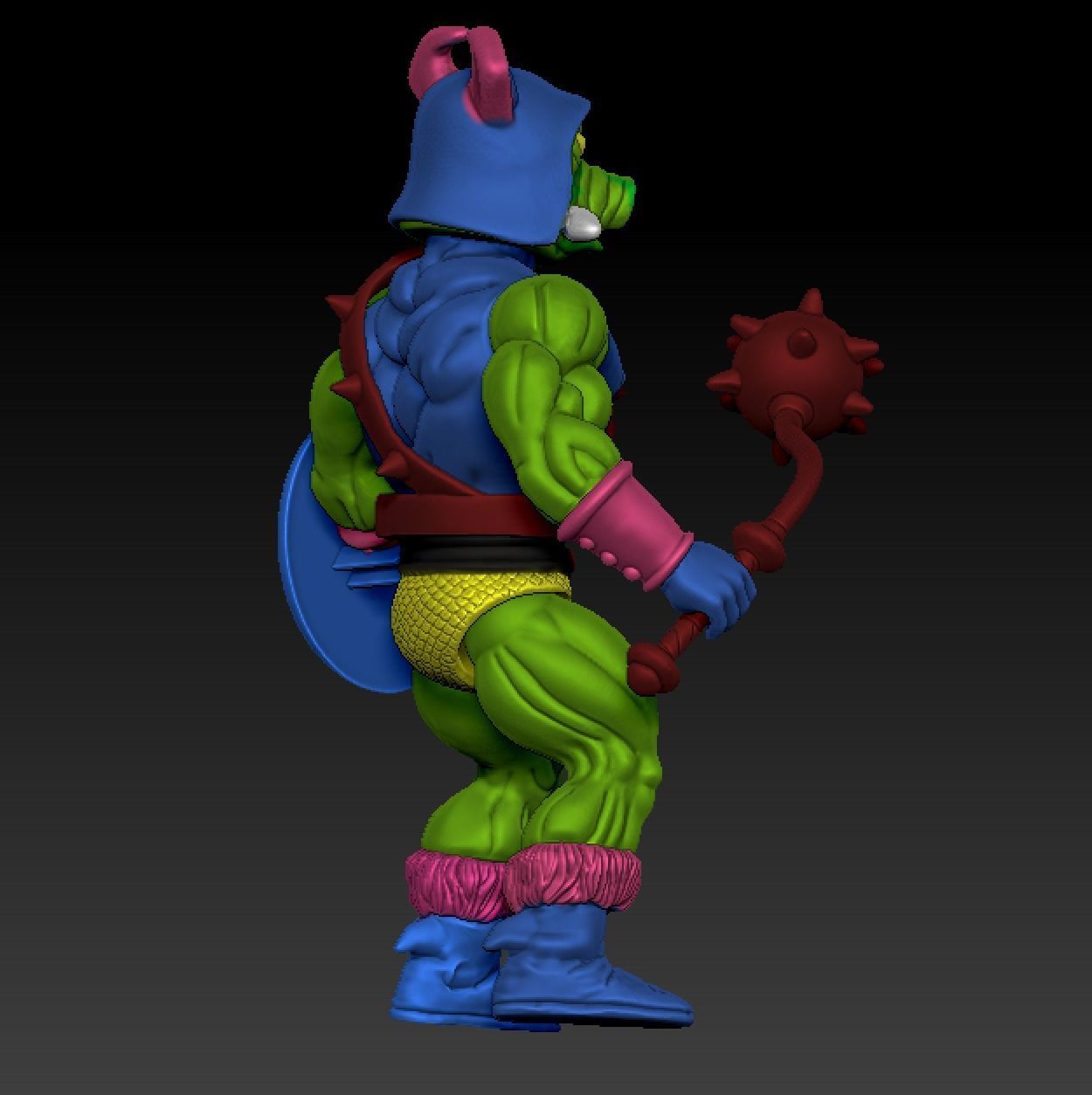 PIG HEAD sun man  3D print model_4