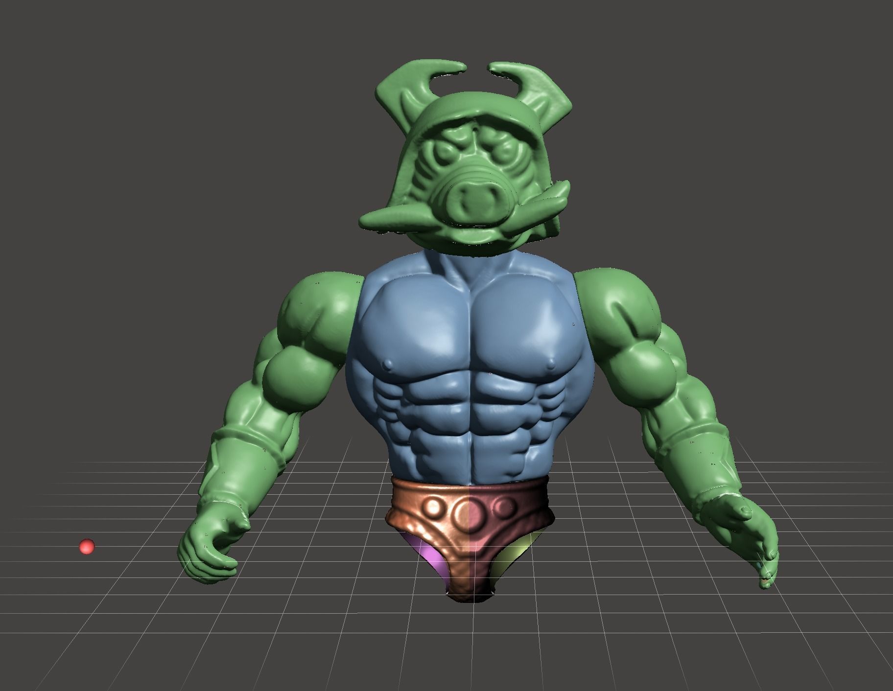 PIG HEAD sun man  3D print model_10