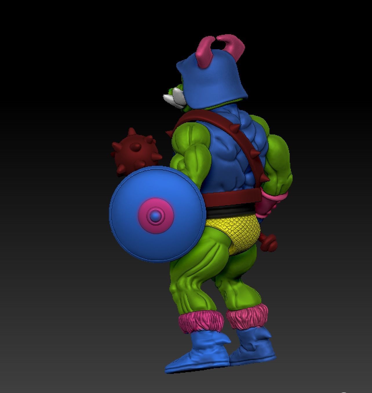 PIG HEAD sun man  3D print model_2