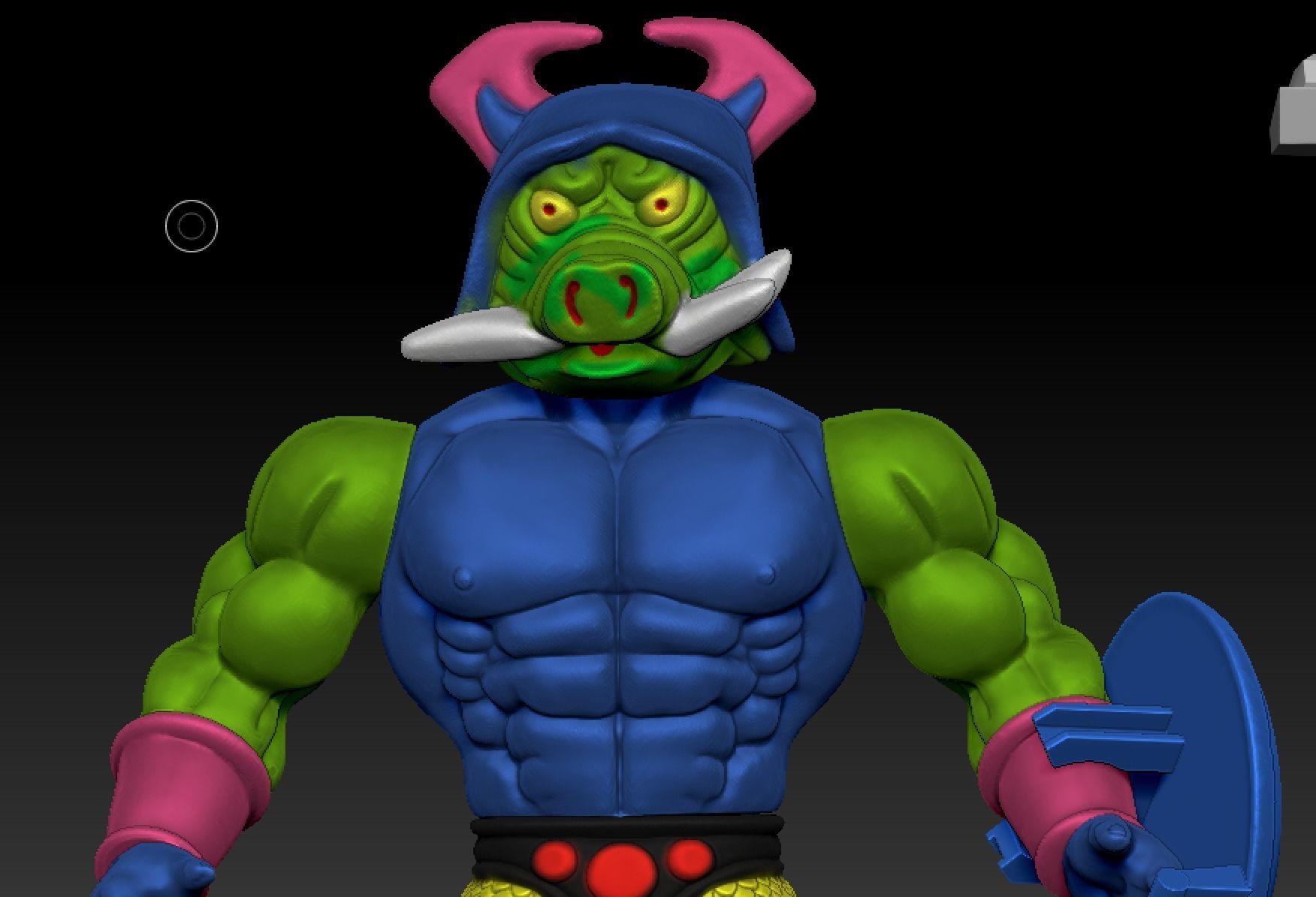 PIG HEAD sun man  3D print model_8