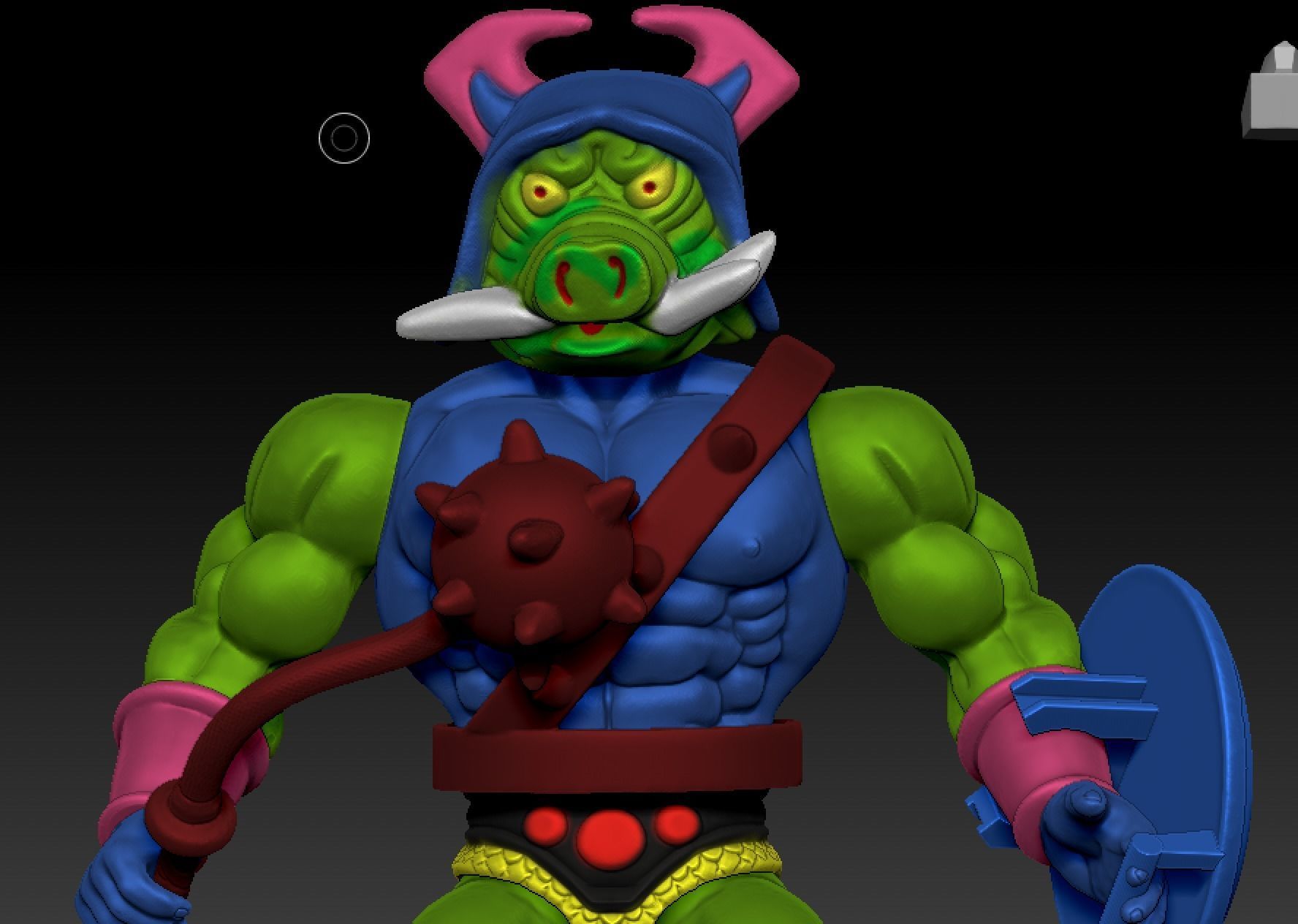 PIG HEAD sun man  3D print model_7