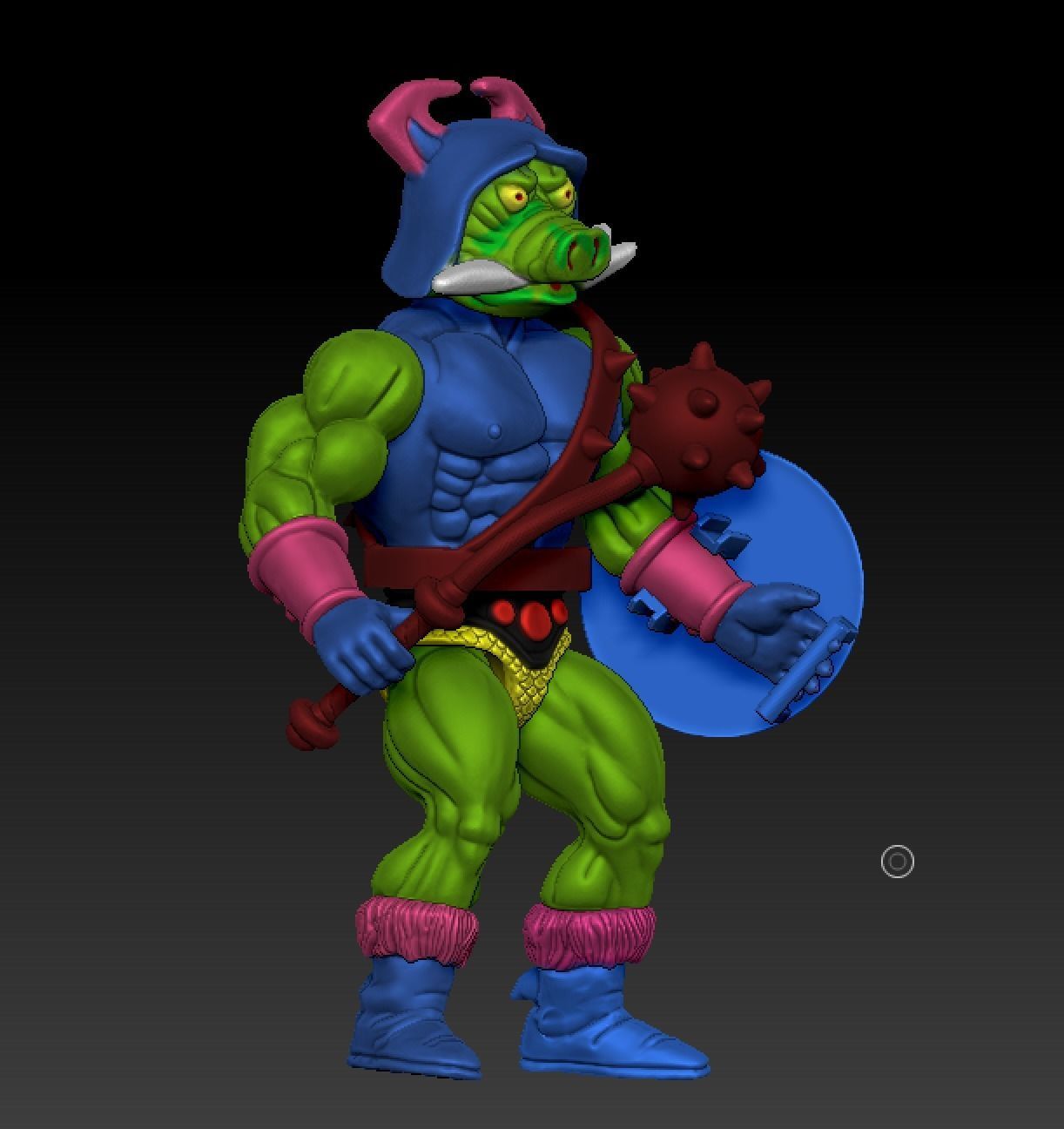 PIG HEAD sun man  3D print model_5