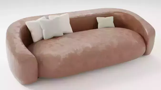 Soft sofa made of high quality velvet in brown tones