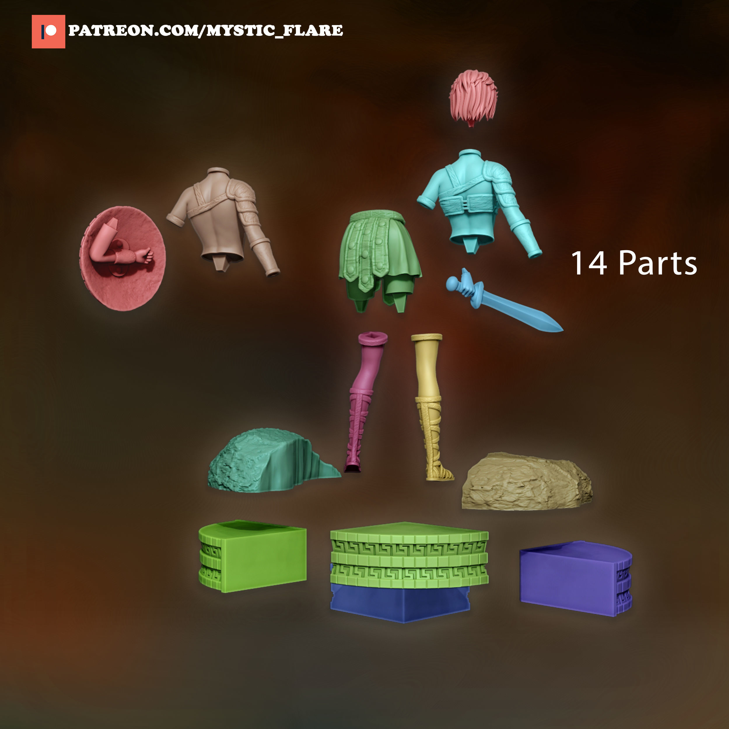 Gladiator Girl  3D print model_6