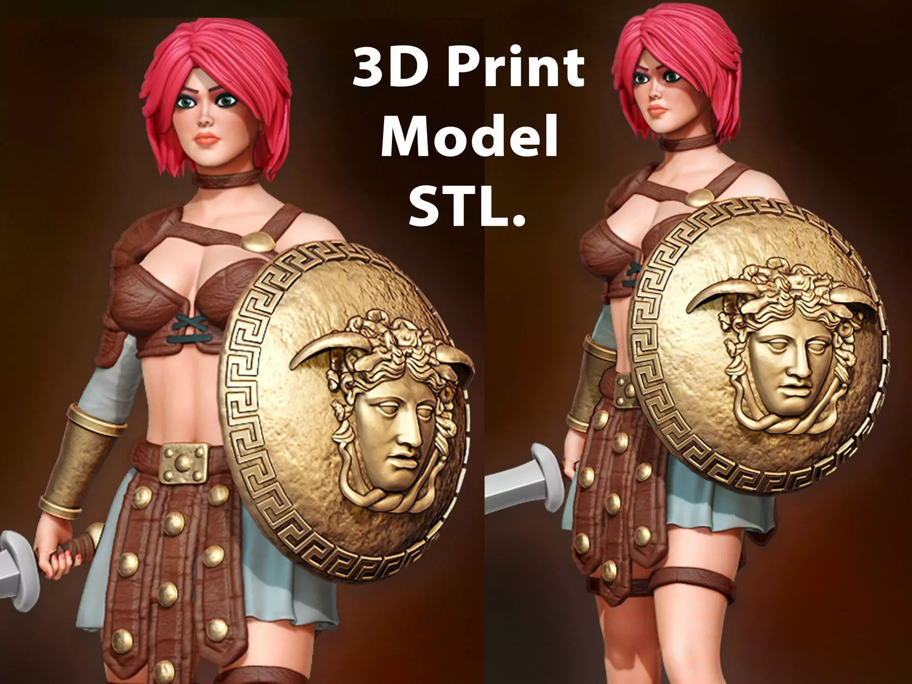 Gladiator Girl  3D print model_0