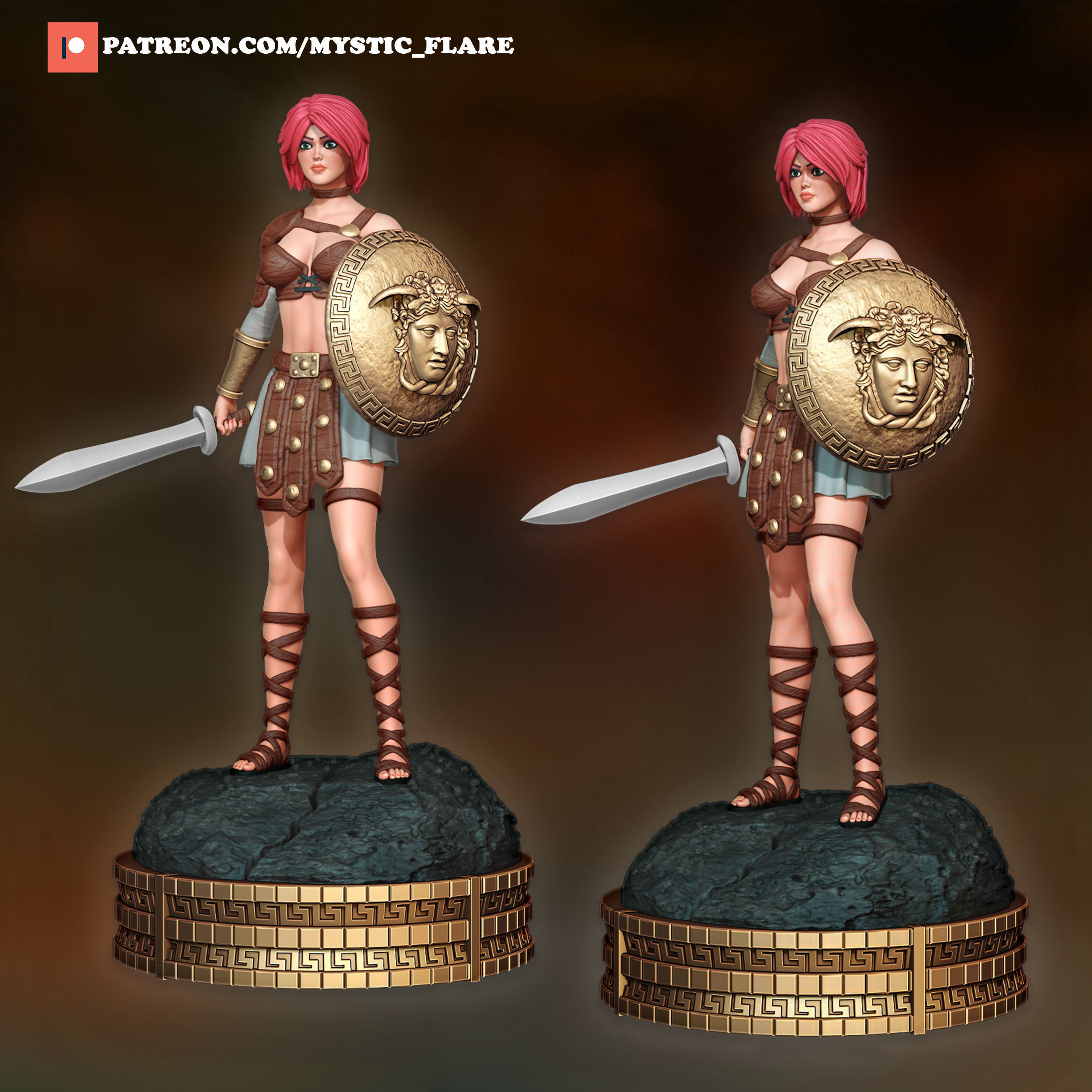 Gladiator Girl  3D print model_1
